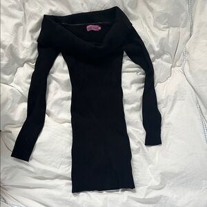 Edikted Black Off-Shoulder Mini Dress